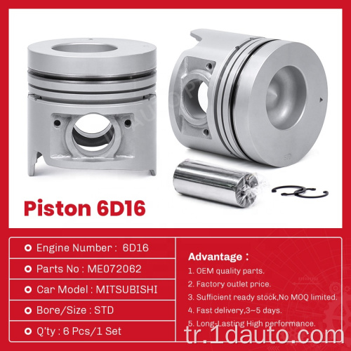 Orijinal Parçalar Mitsubishi 6d16 Motor Pistonu ME072062
